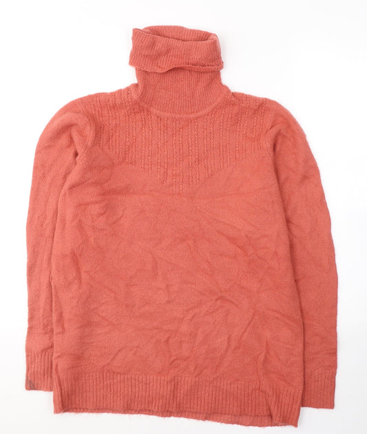 Damart Womens Pink Roll Neck  Acrylic Pullover Jumper Size 14