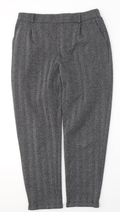 Preworn Womens Black Geometric Polyester Trousers  Size L L26 in Regular