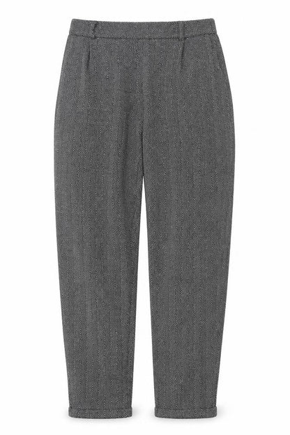 Preworn Womens Black Geometric Polyester Trousers  Size L L26 in Regular