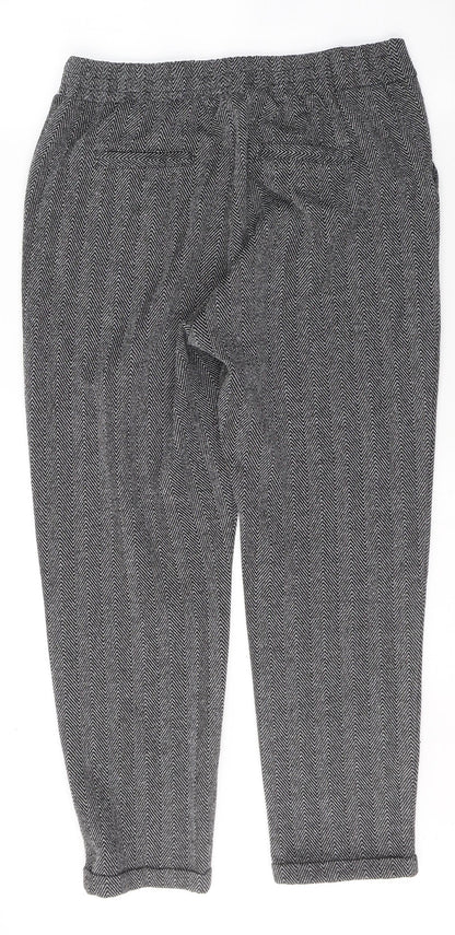 Preworn Womens Black Geometric Polyester Trousers  Size L L26 in Regular