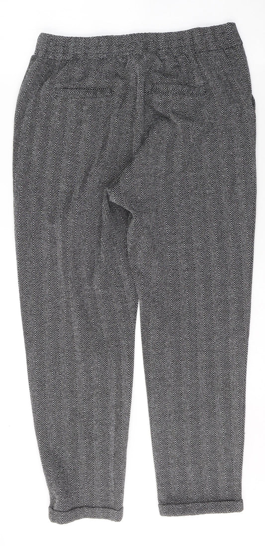 Preworn Womens Black Geometric Polyester Trousers  Size L L26 in Regular
