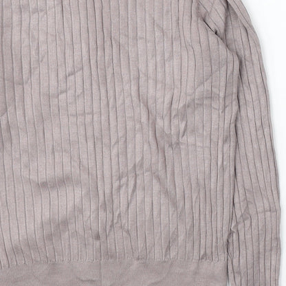 H&M Womens Grey  Acrylic Jersey Blouse Size S Round Neck