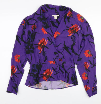 Womens UK Size 6 H&M Purple Basic Blouse