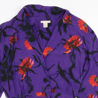 Womens UK Size 6 H&M Purple Basic Blouse
