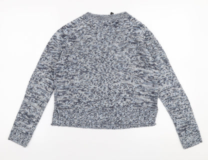 H&M Womens Blue Round Neck  Acrylic Pullover Jumper Size XS