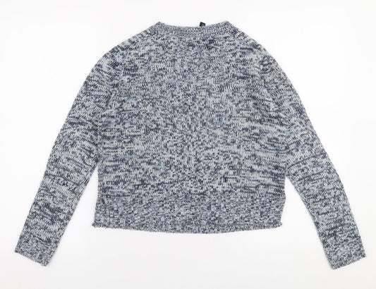 H&M Womens Blue Round Neck  Acrylic Pullover Jumper Size XS