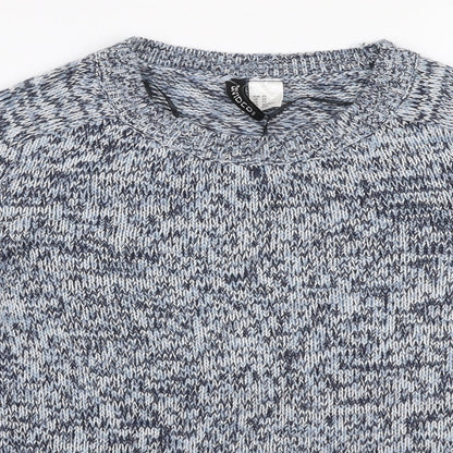 H&M Womens Blue Round Neck  Acrylic Pullover Jumper Size XS