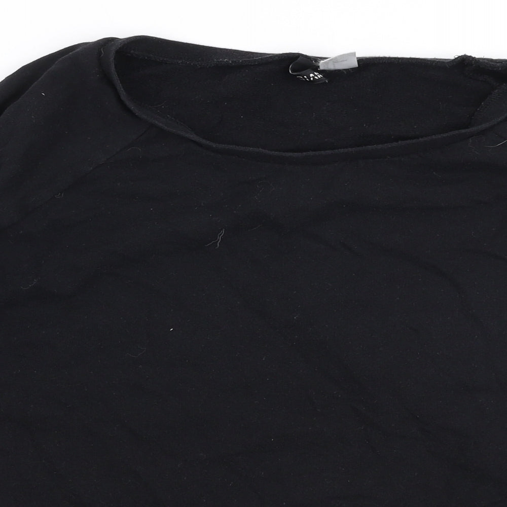 H&M Womens Black  100% Cotton Pullover Sweatshirt Size S  Pullover - Panther