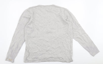 Jason Jones Mens Grey Round Neck  Cotton Pullover Jumper Size M