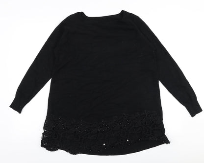 Womens UK Size M Preworn Black Pullover Jumper
