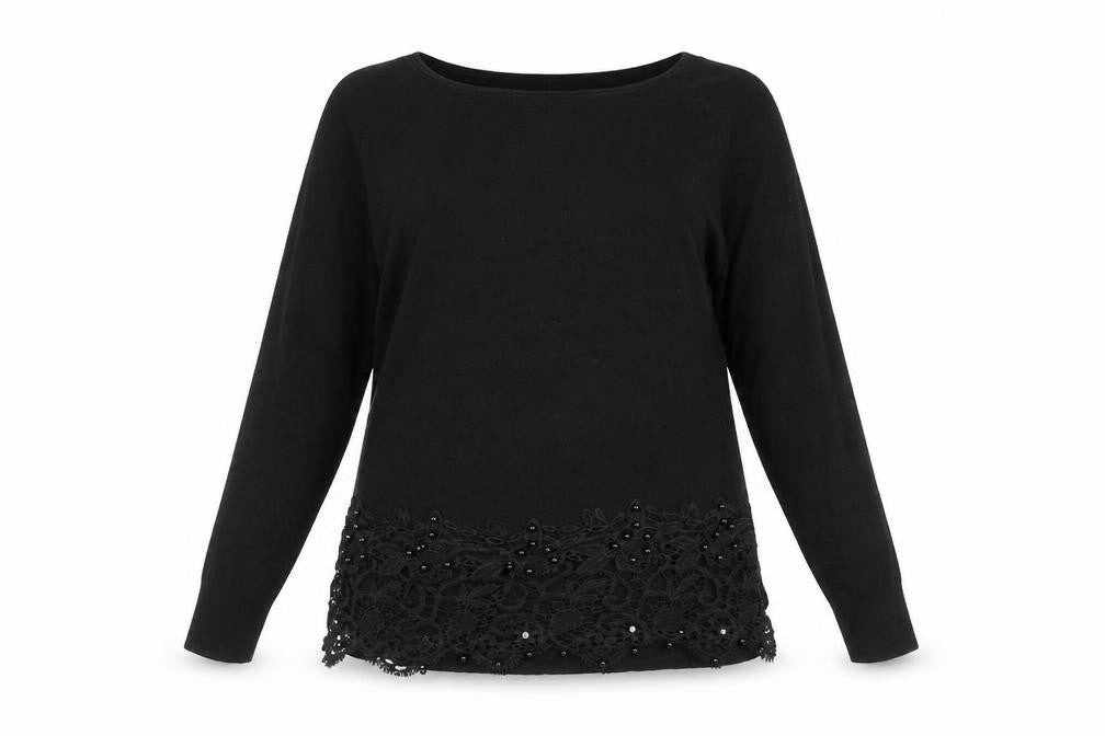 Womens UK Size M Preworn Black Pullover Jumper