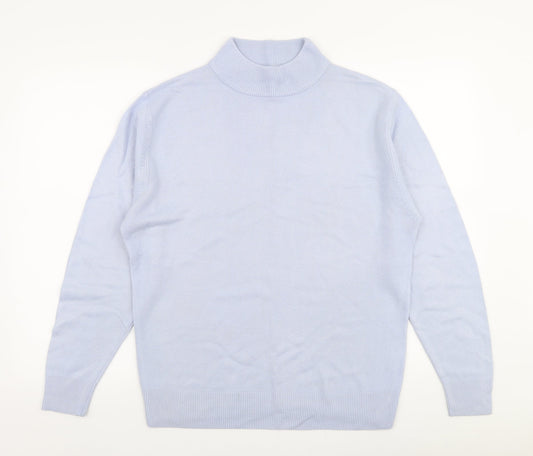 Damart Womens Blue High Neck  Acrylic Pullover Jumper Size 12