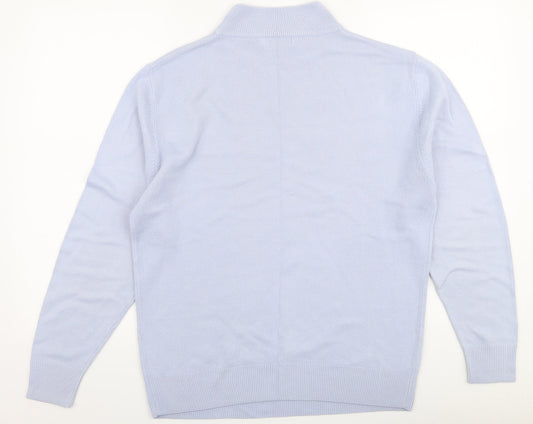 Damart Womens Blue High Neck  Acrylic Pullover Jumper Size 12