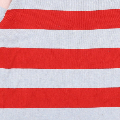 Marks and Spencer Womens Multicoloured Round Neck Striped Viscose Pullover Jumper Size 12