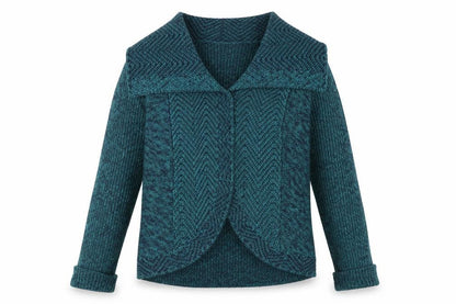 Womens UK Size M B&W Blue Cardigan Jumper