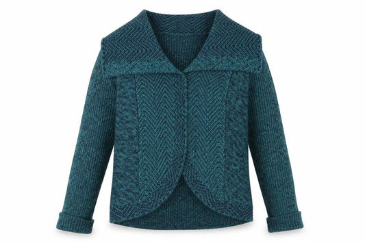 Womens UK Size M B&W Blue Cardigan Jumper