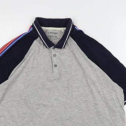 George Mens Multicoloured  Cotton  Polo Size L Collared
