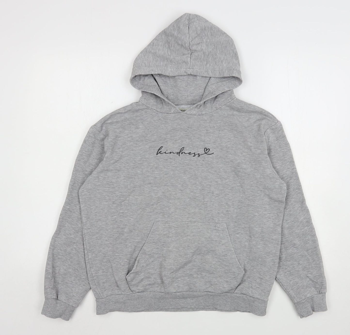 Brave Soul Womens Grey  Cotton Pullover Hoodie Size S