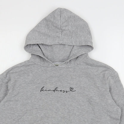 Brave Soul Womens Grey  Cotton Pullover Hoodie Size S