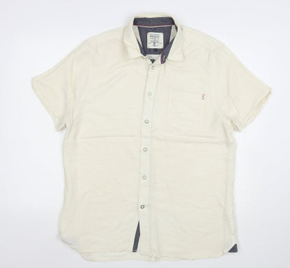 Morley Womens Beige  Polyester Basic Button-Up Size L Collared
