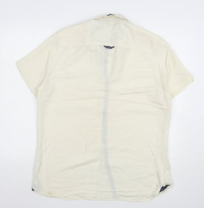 Morley Womens Beige  Polyester Basic Button-Up Size L Collared