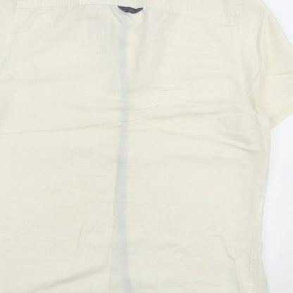 Morley Womens Beige  Polyester Basic Button-Up Size L Collared