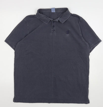 Liverpool FC Mens Grey  Cotton  Polo Size XL Collared