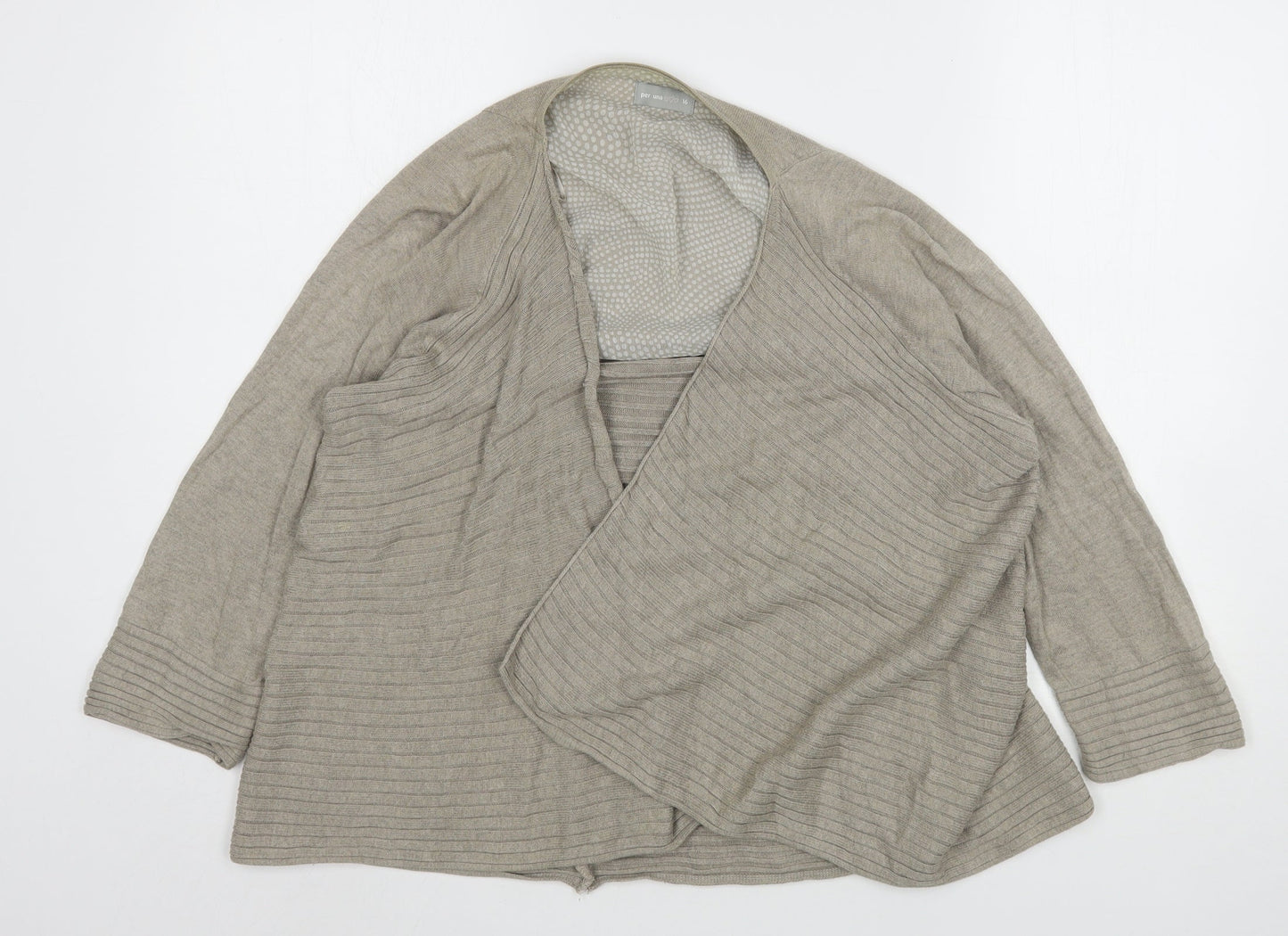 Womens UK Size 16 Per Una Beige Cardigan Jumper