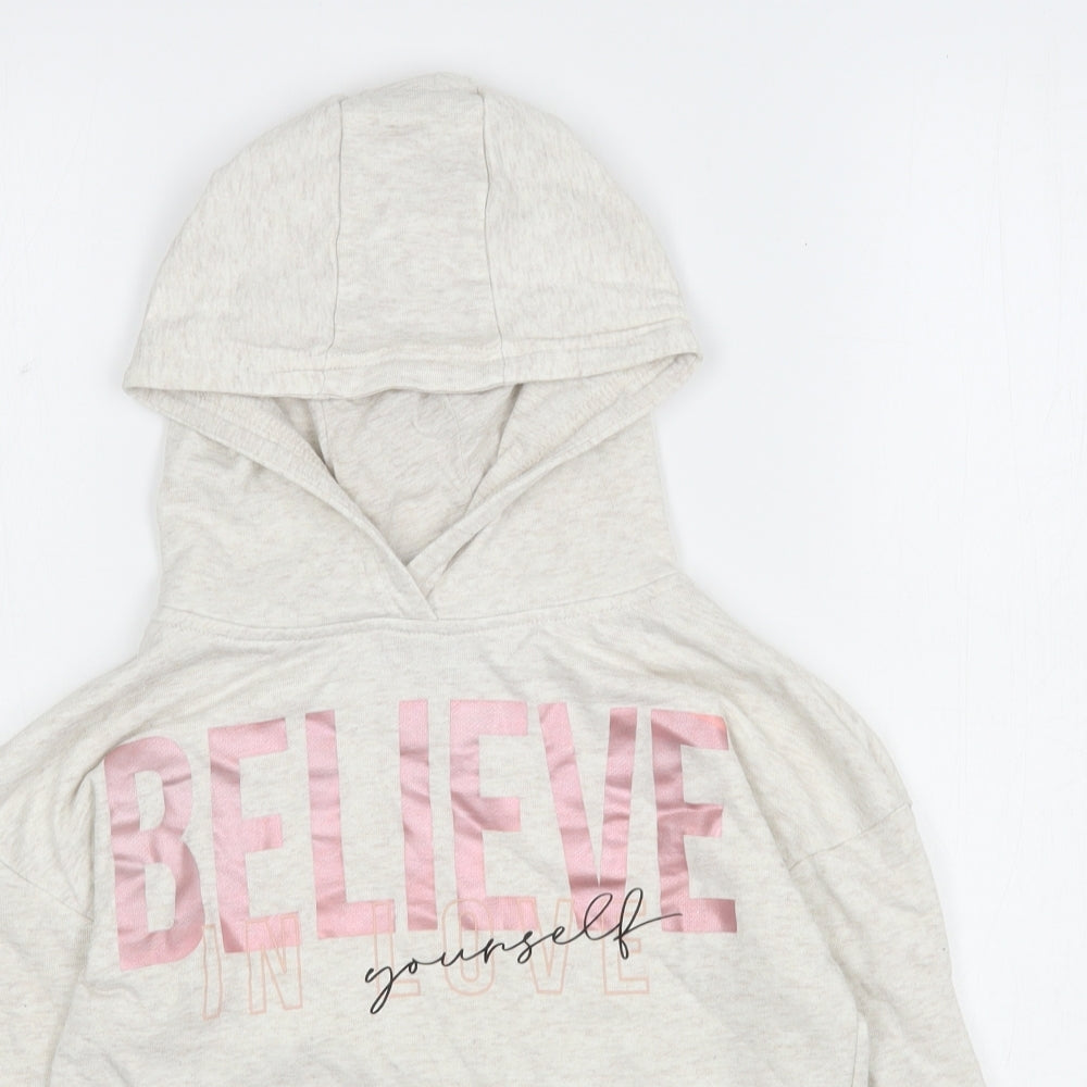 Primark Girls Beige  Cotton Pullover Hoodie Size 9-10 Years