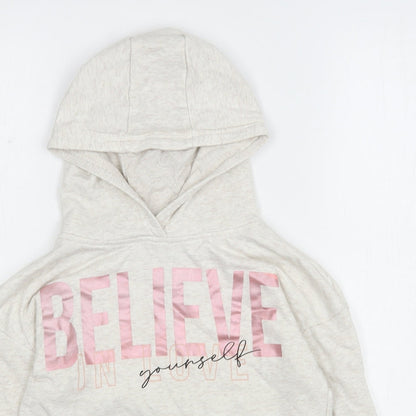 Primark Girls Beige  Cotton Pullover Hoodie Size 9-10 Years