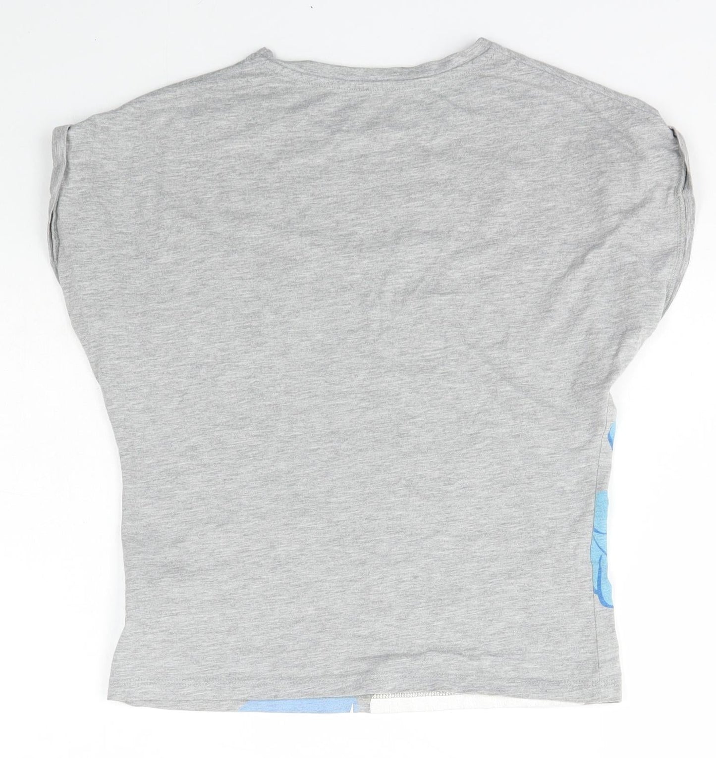 Marks and Spencer Boys Grey  Cotton Basic T-Shirt Size 9-10 Years Scoop Neck Pullover