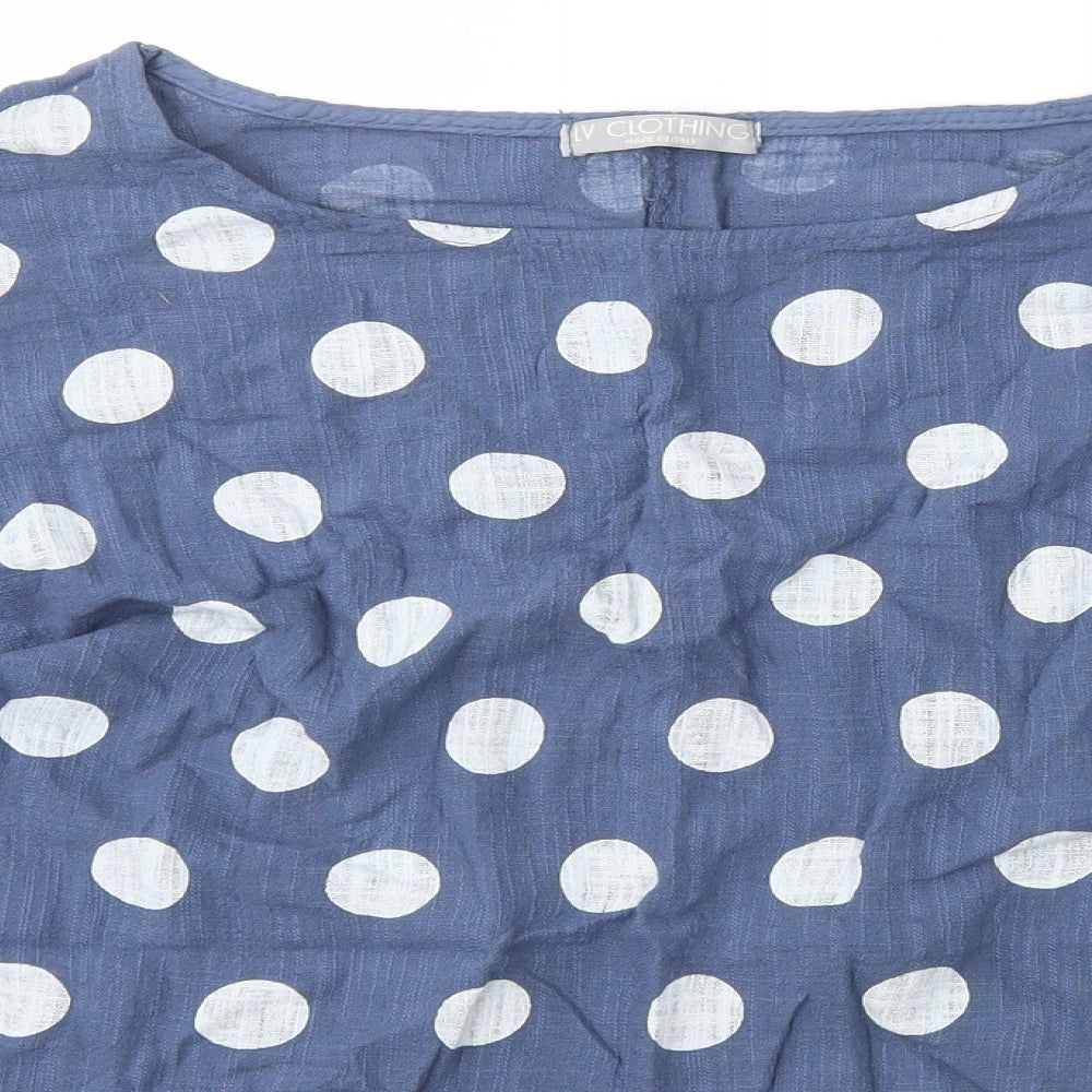 Womens UK Size One Size Lv clothing Blue Basic T-Shirt
