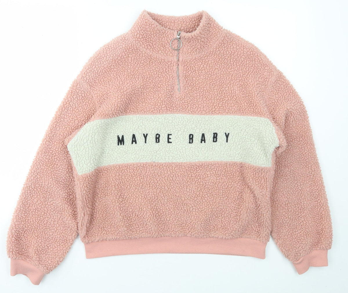 Womens UK Size S H&M Pink Pullover Jumper