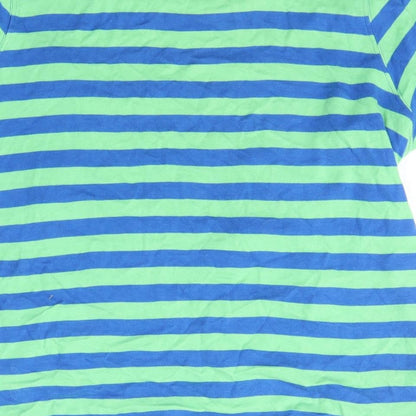 George Boys Multicoloured Striped Cotton Basic T-Shirt Size 13-14 Years Scoop Neck Pullover