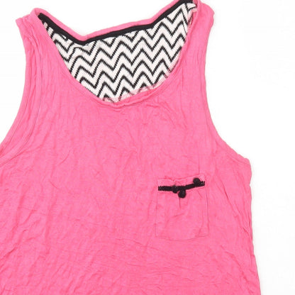 George Womens Pink  Viscose Basic T-Shirt Size 14 Scoop Neck