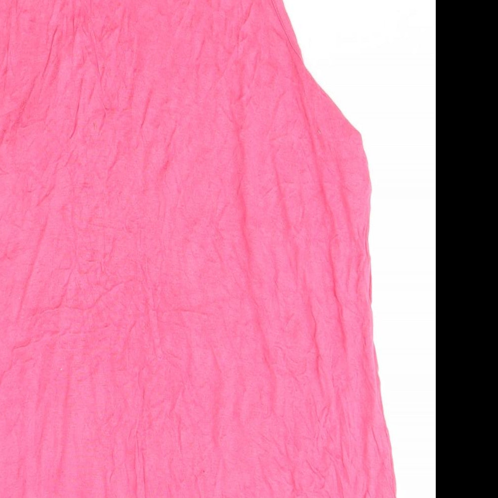 George Womens Pink  Viscose Basic T-Shirt Size 14 Scoop Neck