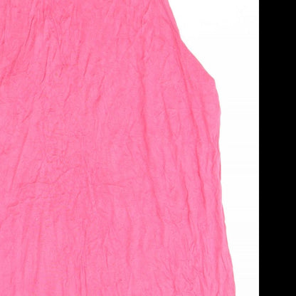 George Womens Pink  Viscose Basic T-Shirt Size 14 Scoop Neck