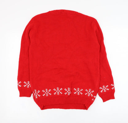 Womens UK Size XS In the Style Red Pullover Jumper