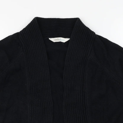 BHS Womens Black Square Neck  Cotton Cardigan Jumper Size 12