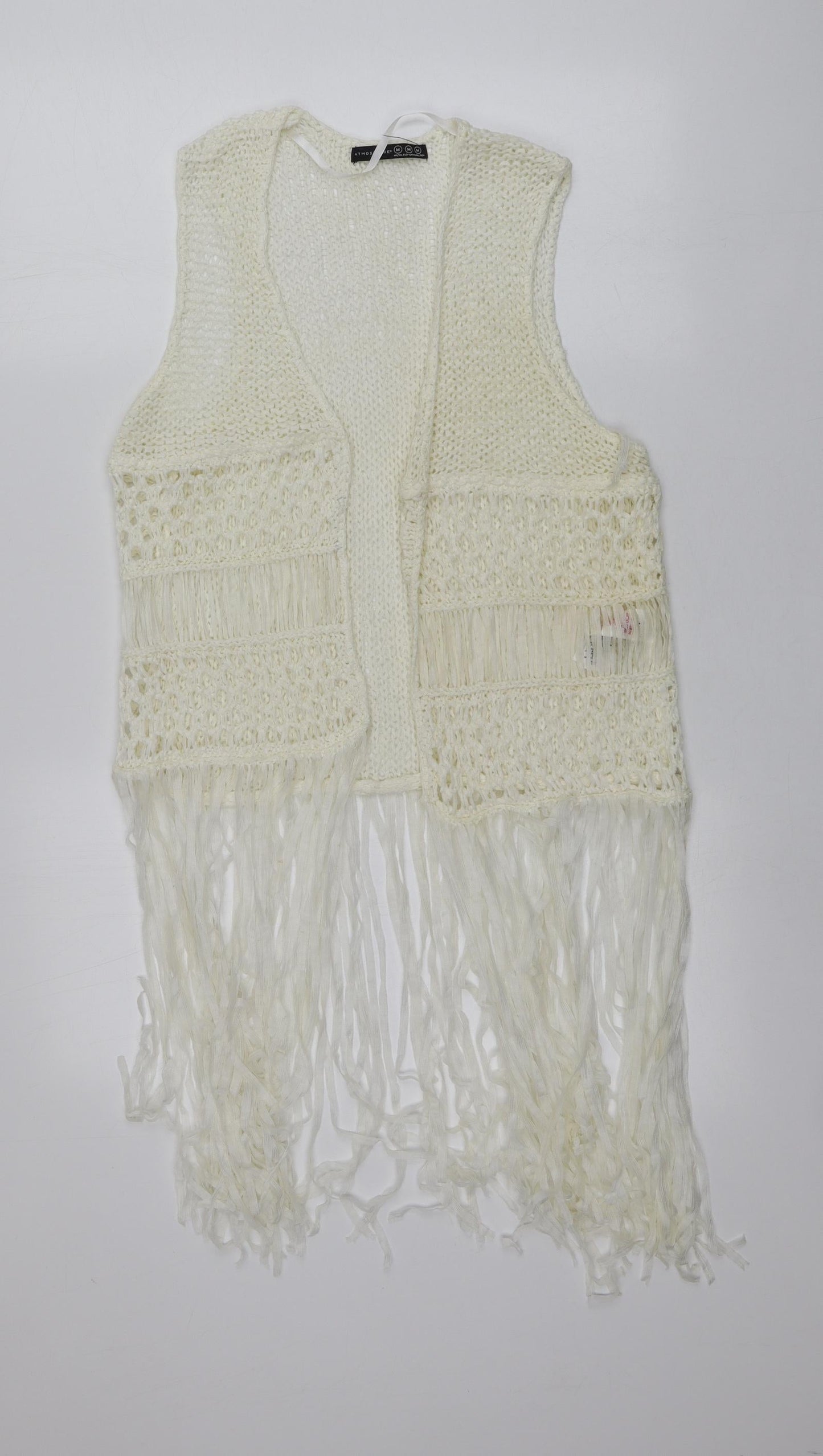 Primark Womens Ivory V-Neck  Acrylic Vest Jumper Size M