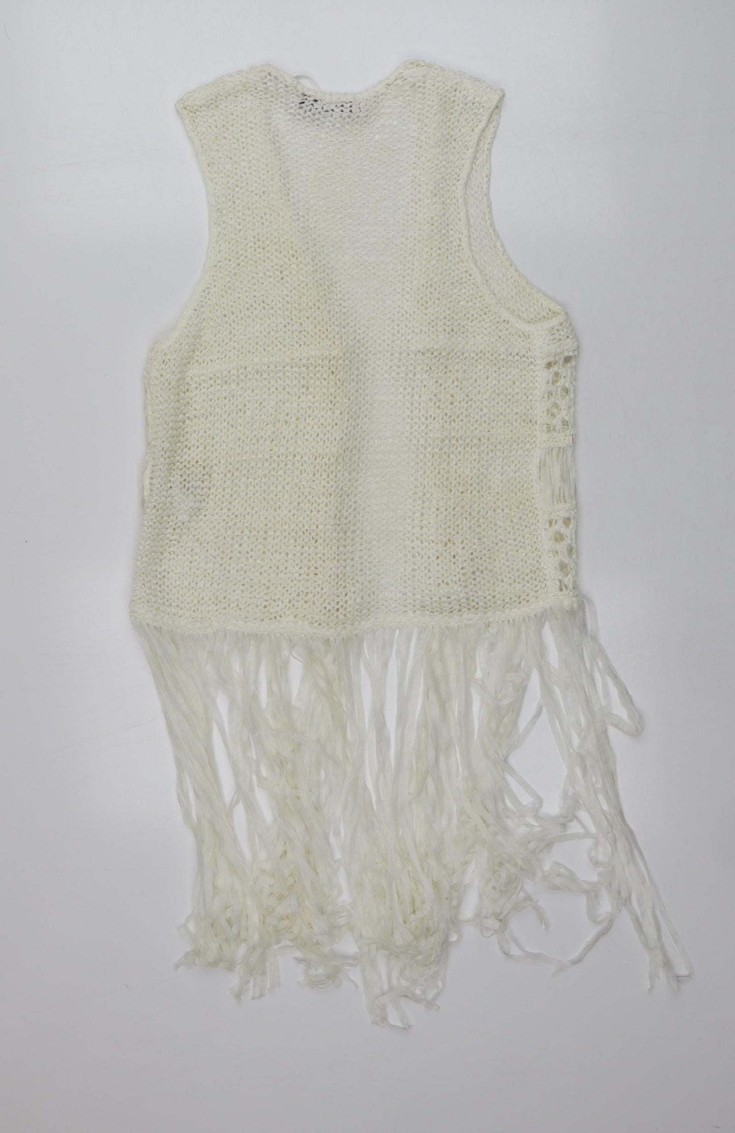 Primark Womens Ivory V-Neck  Acrylic Vest Jumper Size M