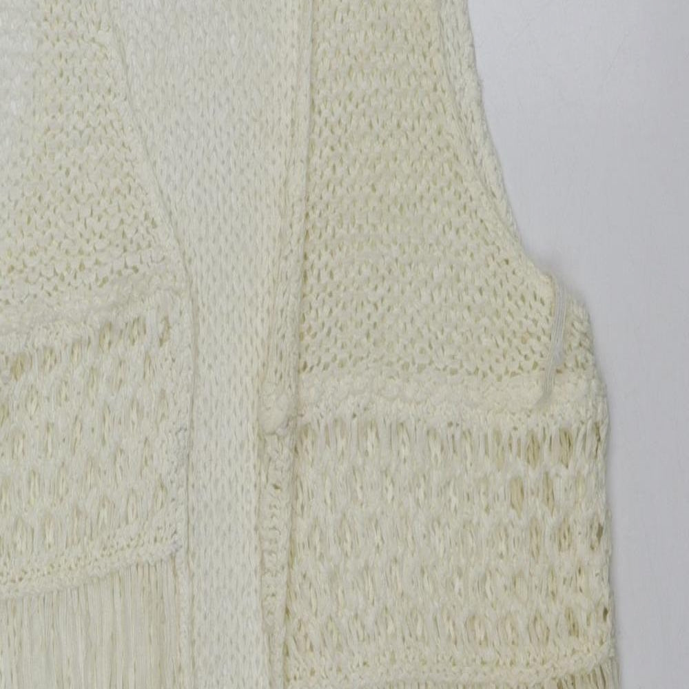 Primark Womens Ivory V-Neck  Acrylic Vest Jumper Size M