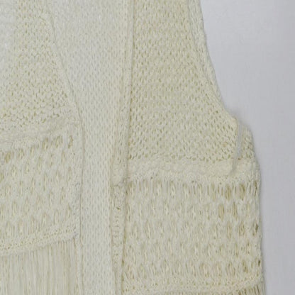 Primark Womens Ivory V-Neck  Acrylic Vest Jumper Size M