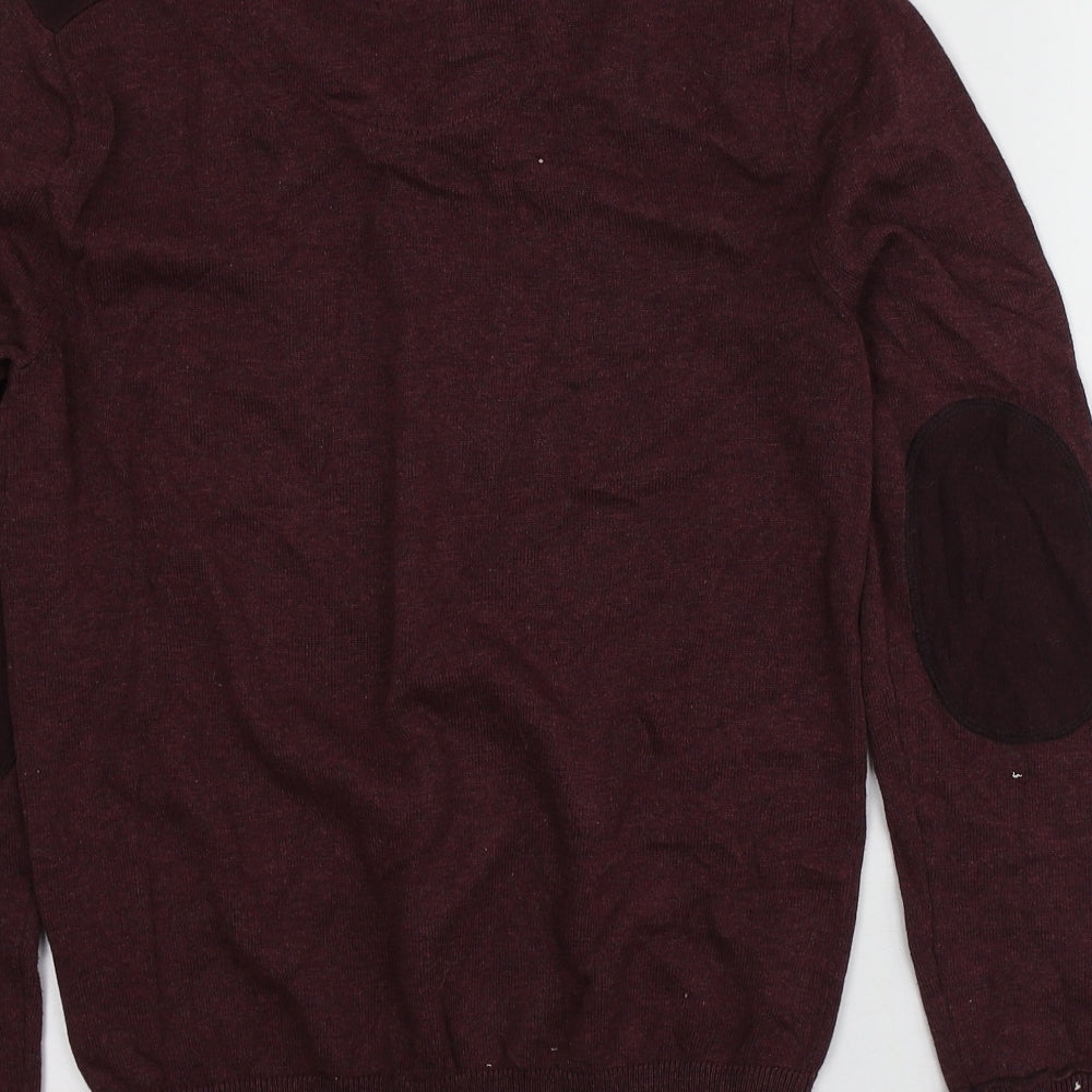 Twisted Soul Womens Purple V-Neck  100% Cotton Pullover Jumper Size XS