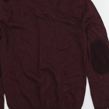Twisted Soul Womens Purple V-Neck  100% Cotton Pullover Jumper Size XS