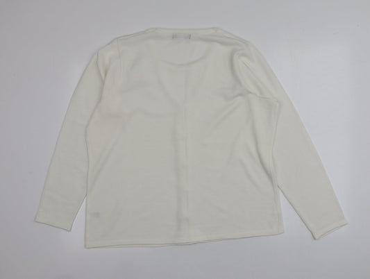 Womens UK Size L BM Ivory Cardigan Jumper
