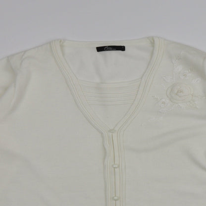 Womens UK Size L BM Ivory Cardigan Jumper