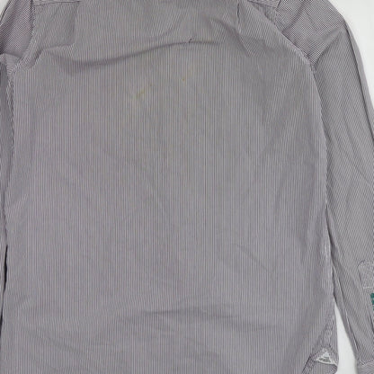 S&D Mens Purple Striped Cotton  Button-Up Size M Collared