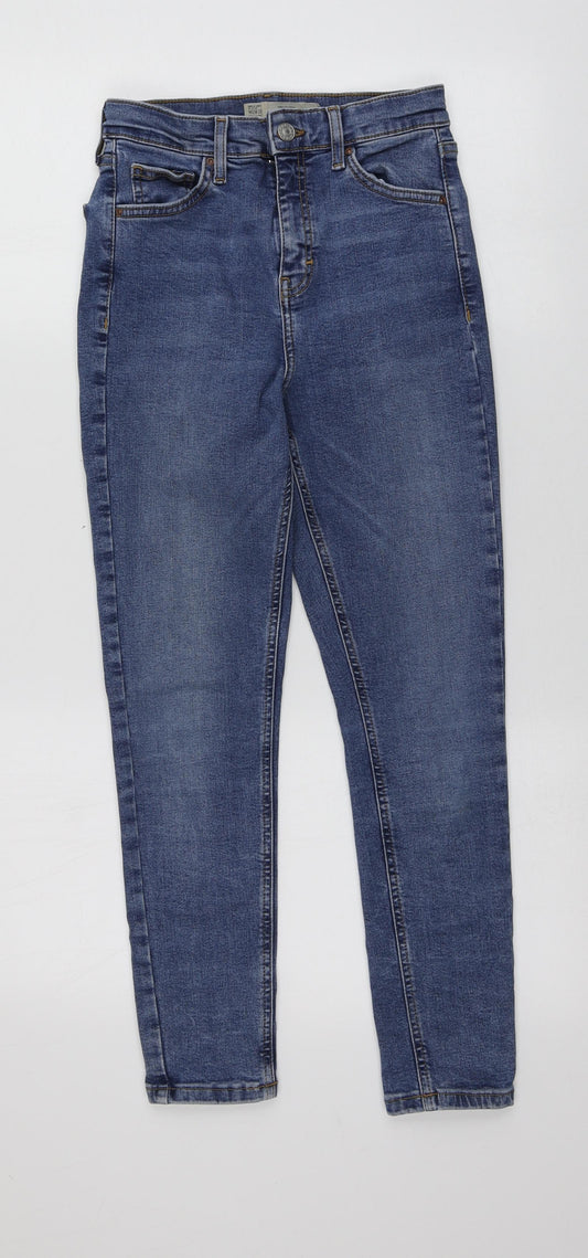 Topshop Womens Blue  Cotton Skinny Jeans Size 28 L25 in Regular