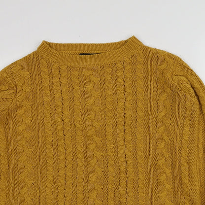 Atmosphere Womens Yellow Round Neck  Acrylic Pullover Jumper Size 12